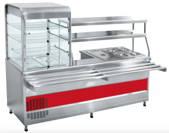 Прилавок-витрина (витрина слева) Abat ПВХМ-70КМУ нерж (210000802008)